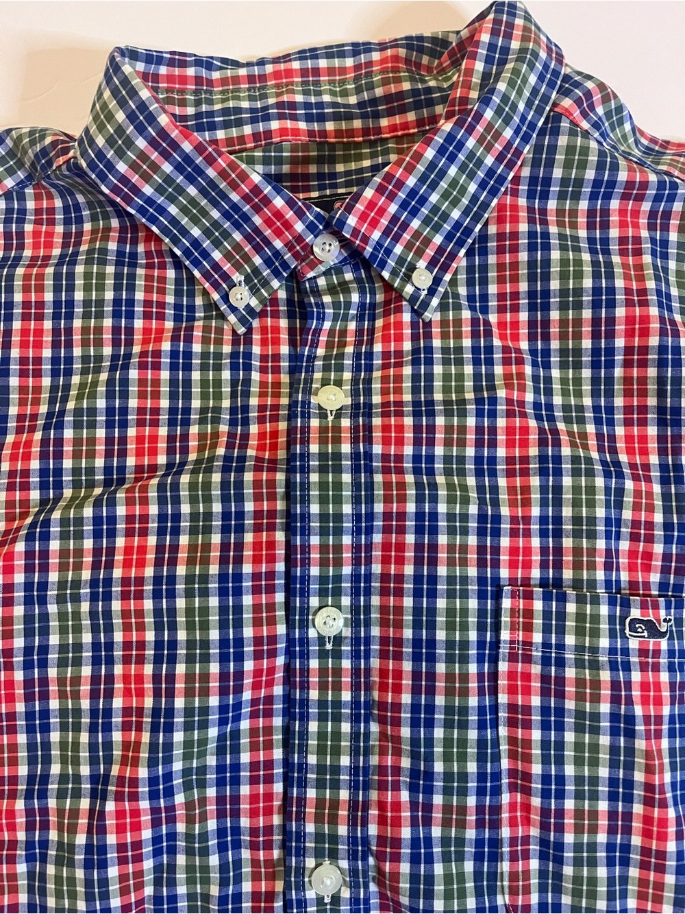 Vineyard Vines Men's Plaid Button-Down in Red, Blue & Green Size XXL 2XL